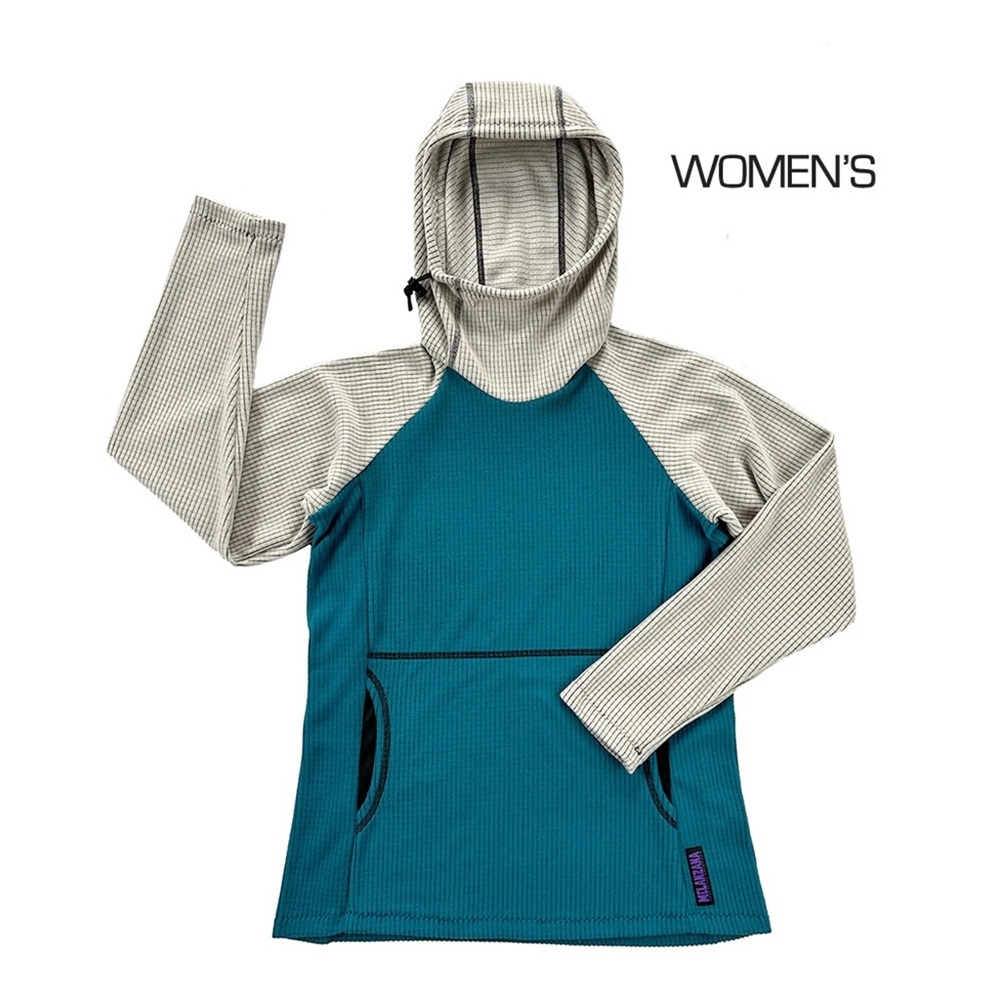 Like New Melanzana Micro Grid Hoodie V2 White/Blue (Size Women’s M)
